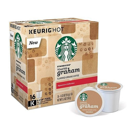 Starbucks Blonde K-Cup coffee pods in variety pack with medium, dark roasts, and flavored options for hot or iced coffee.