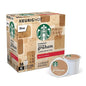 Starbucks Blonde K-Cup coffee pods in variety pack with medium, dark roasts, and flavored options for hot or iced coffee.