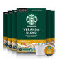Starbucks Blonde K-Cup coffee pods in variety pack with medium, dark roast, and flavored options for hot or iced coffee.