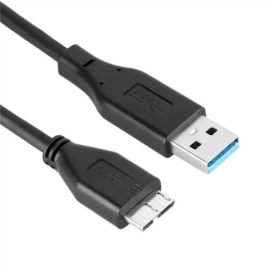 USB 3.0 cable for Seagate Backup Plus Slim and WD Elements 2.5-inch portable hard drives, shown coiled on a white background.