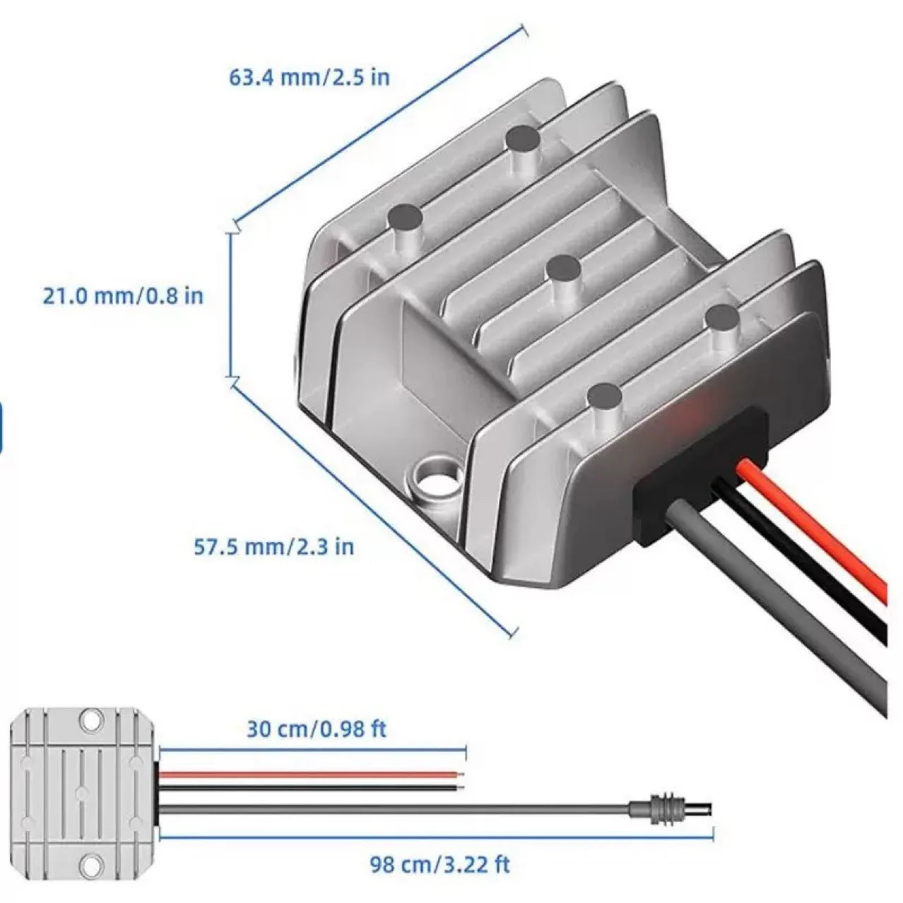 BackupMyFilesNow® power adapter for Starlink Mini, 12V to 30V boost converter with 3.5A, 100W PD output, step-up DC power supply.