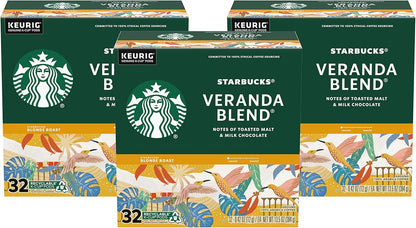 Starbucks Blonde Roast K-Cup coffee pods Veranda Blend for Keurig, hot or iced, 60-pack, brewed coffee in a box