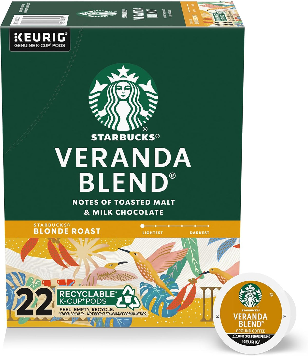 Starbucks Blonde Roast K-Cup coffee pods, Veranda Blend, for Keurig, 72-pack, hot or iced coffee, by BACKUPMYFILESNOW.COM®.