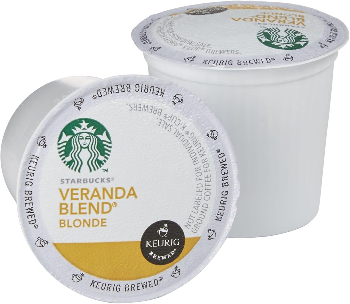 Starbucks Blonde Roast K-Cup coffee pods, Veranda Blend, for Keurig machines, hot or iced coffee, 60-pack, in packaging.