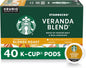 Starbucks Blonde Roast K-Cup coffee pods for Keurig, Veranda Blend, 60-pack, hot or iced coffee, in a box with 72 pods.