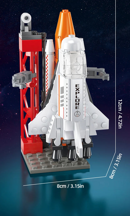 TOYLINX 115-piece spaceship building blocks set with a space shuttle and rocket for boys and girls, educational construction toy.