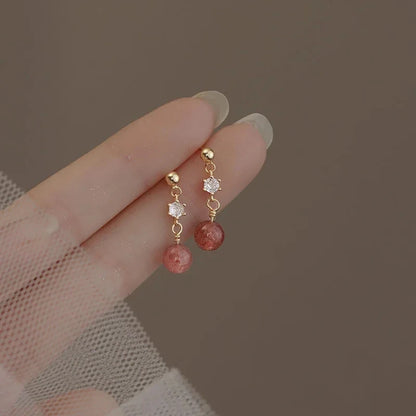 Korean fashion student leaves earrings for women with rhinestones and tassel charms, ideal for wedding or party jewelry.