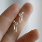 Korean fashion student leaves earrings for women with rhinestone tassel charms, ideal for weddings or party jewelry.