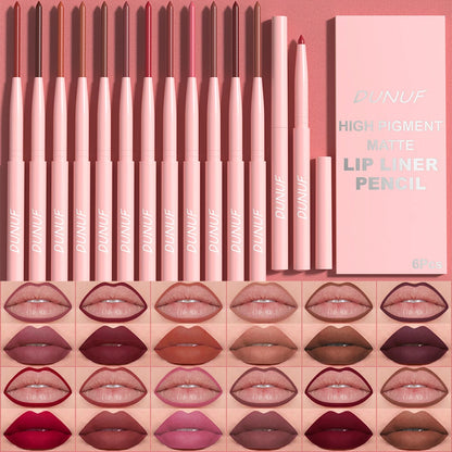 6-piece BackupMyFilesNow.com lip liner pen set with long-lasting, waterproof, sweatproof formula in various shades for flawless makeup.