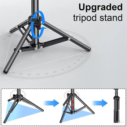 Starlink Mini V4 tripod mount with adjustable height and tilt, outdoor portable tripod for camping and RV travel.
