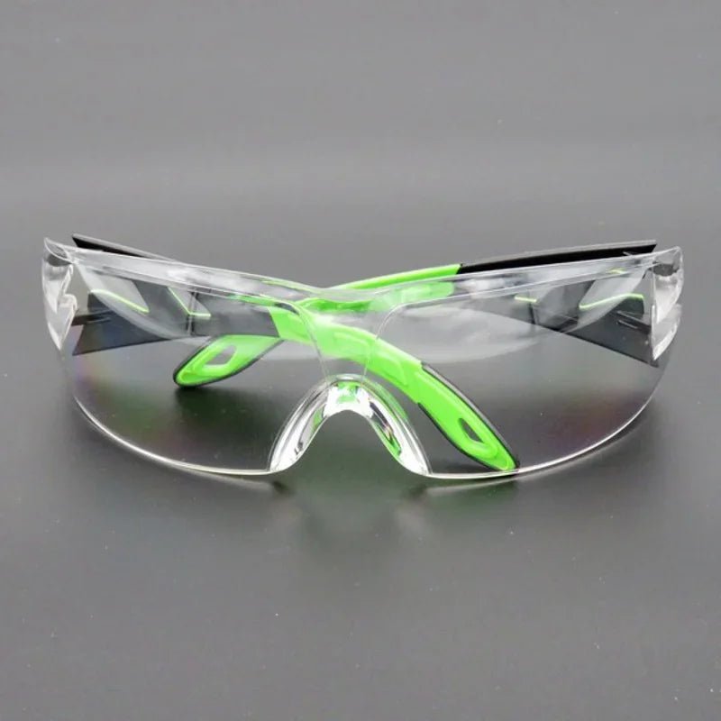 Universal anti-splash goggles by BACKUPMYFILESNOW.COM® with clear windproof, dustproof safety lenses for industrial and cycling use.