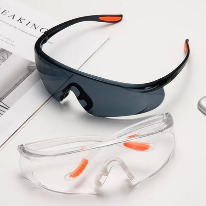 Unisex universal anti-splash goggles by BACKUPMYFILESNOW.COM® with clear windproof, dustproof safety lenses for industrial and cycling use.