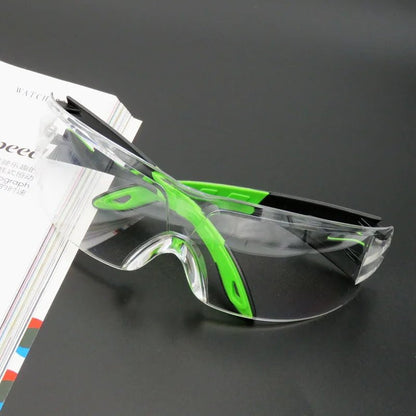 Universal anti-splash goggles by BACKUPMYFILESNOW.COM® with clear windproof, dustproof eye protection for industrial, cycling, and work safety.