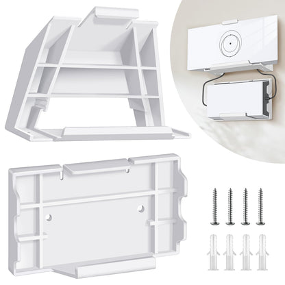 White ABS wall mount bracket for Starlink Gen 3 router and power supply, space-saving design, compatible with high-performance wireless router.