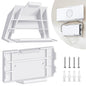 White ABS wall mount bracket for Starlink Gen 3 router and power supply, space-saving design, compatible with high-performance wireless router.