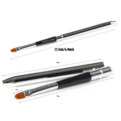 Beauty Lady lip gloss and lipstick makeup brush with metal handle, protective cap, ideal for concealer and lip application.