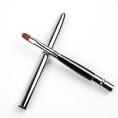 Beauty Lady lip gloss and lipstick makeup brush with metal handle and protective cap, ideal for concealer and lip application.