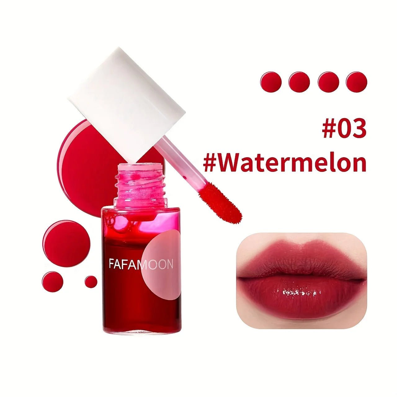 Fruity Lip Tint Water Gloss by BackupMyFilesNow.com showing vibrant, glossy liquid lipstick with high pigment and moisturizing finish.