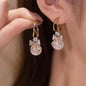 Large gold crystal pearl drop earrings for women, stylish Korean and European American fashion jewelry, perfect for parties.