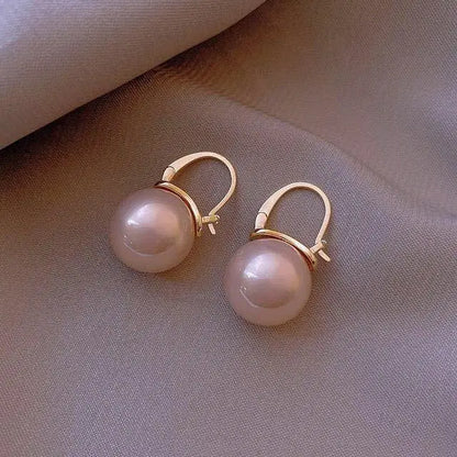 Large gold crystal pearl drop earrings for women, stylish Korean and European American fashion jewelry, perfect for parties.