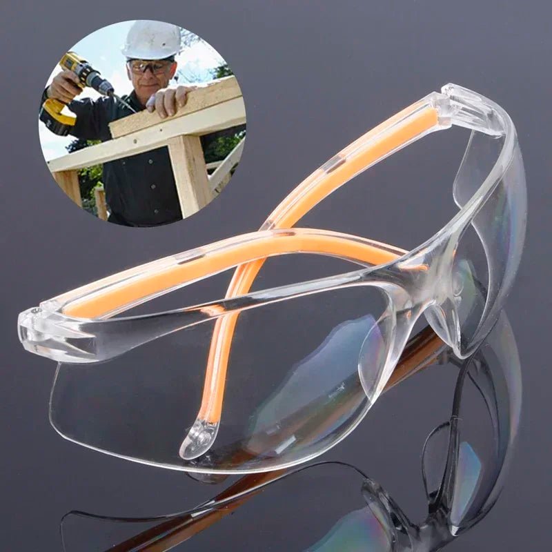 Unisex BACKUPMYFILESNOW.COM® anti-splash safety goggles with clear lenses, windproof and dustproof for industrial or cycling protection.