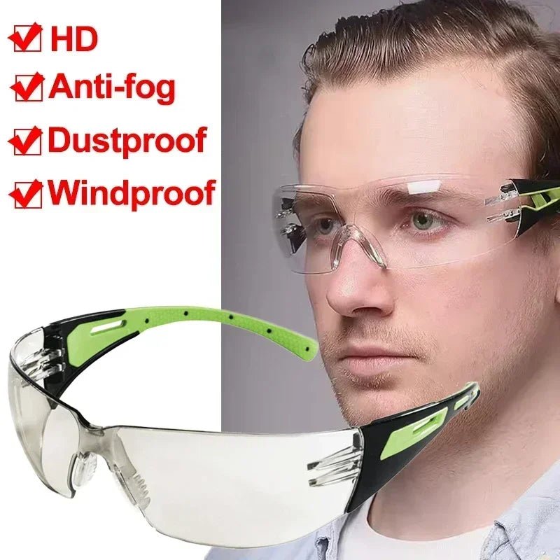Unisex anti-splash goggles by BACKUPMYFILESNOW.COM® with clear windproof and dustproof lenses for industrial eye protection.
