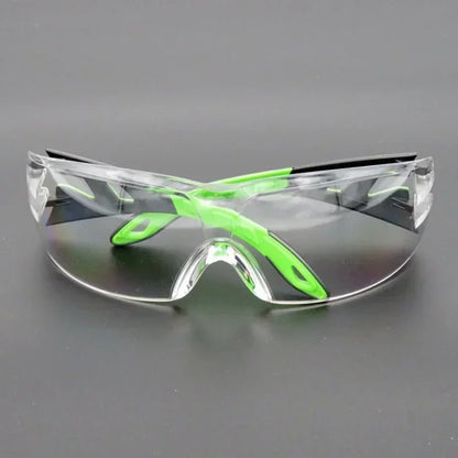 Universal anti-splash goggles by BACKUPMYFILESNOW.COM® showing clear windproof, dustproof safety goggles for industrial and cycling eye protection