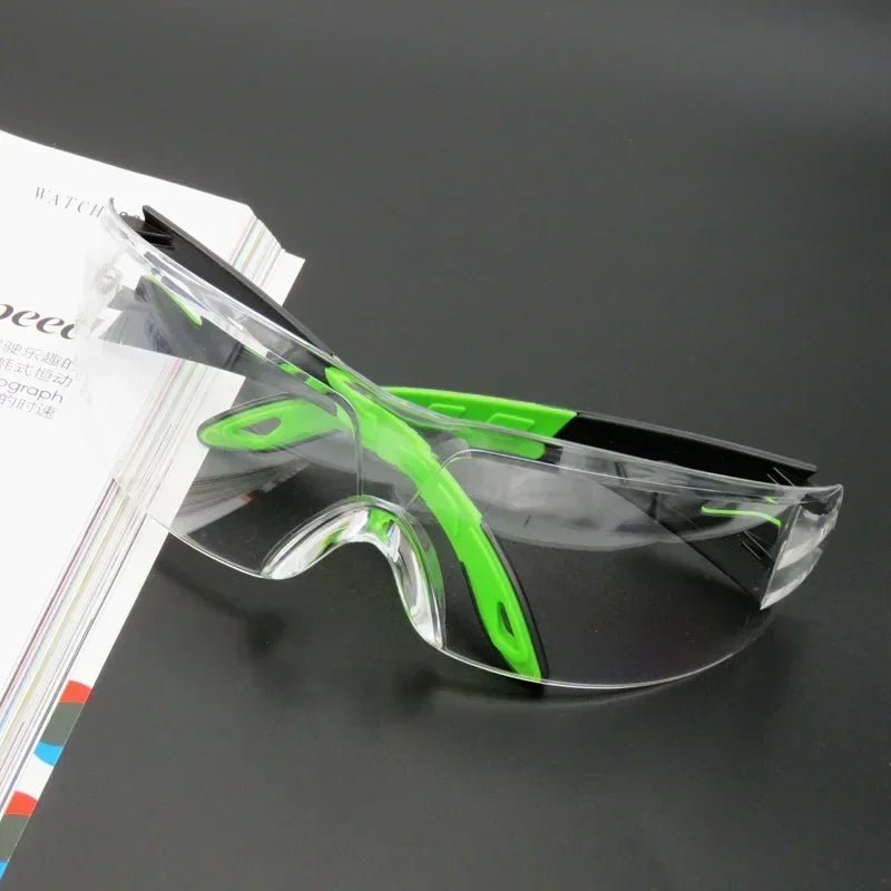 Universal anti-splash goggles by BACKUPMYFILESNOW.COM® with clear windproof and dustproof lenses for industrial eye protection.
