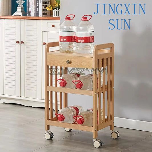 Modern beauty salon trolley with wheels, movable storage cart featuring drawers for salon tools and accessories.