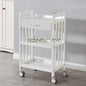 White modern beauty salon trolley cart with wheels, movable storage rack and drawers for salon tools and accessories.
