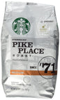 Starbucks Pike Place Roast Ground Coffee in a 28 oz pack, medium roast suitable for hot or iced coffee beverages.