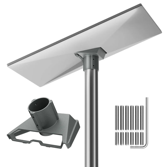 Starlink Gen 3 mount V3 dish kickstand with metal pipe adapter fitting 1 to 2.1-inch diameter for universal installation.
