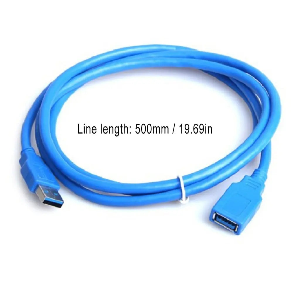 USB 3.0 extension cable with male A to female A connectors in 1.5 meters, for laptops, mice, keyboards, and hard drives.