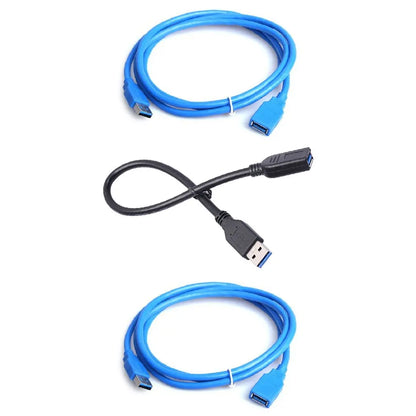 USB 3.0 extension cable with male A to female A connectors, available in 0.5m, 1m, 1.5m, and 3m lengths for laptops and devices