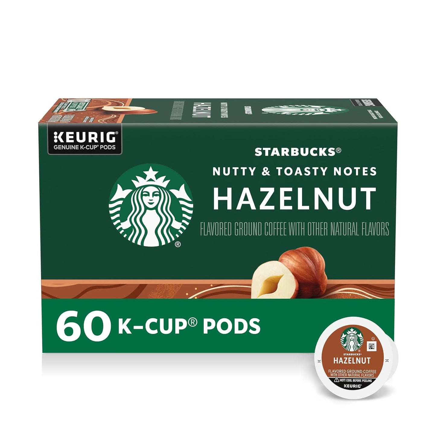 Starbucks Caramel Flavored K-Cup Coffee Pods in a box of 40, 100% Arabica coffee for Keurig brewers.