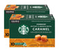 Starbucks caramel flavored K-Cup coffee pods in a box of 40, made with 100% Arabica coffee for Keurig brewers.