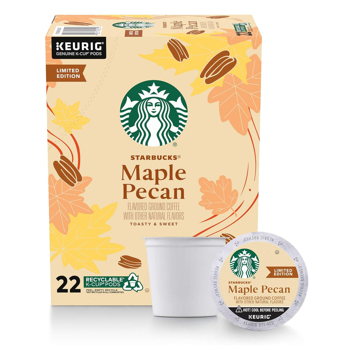 Starbucks Caramel Flavored K-Cup Coffee Pods, 100% Arabica, 40 pods in a box for Keurig coffee machines