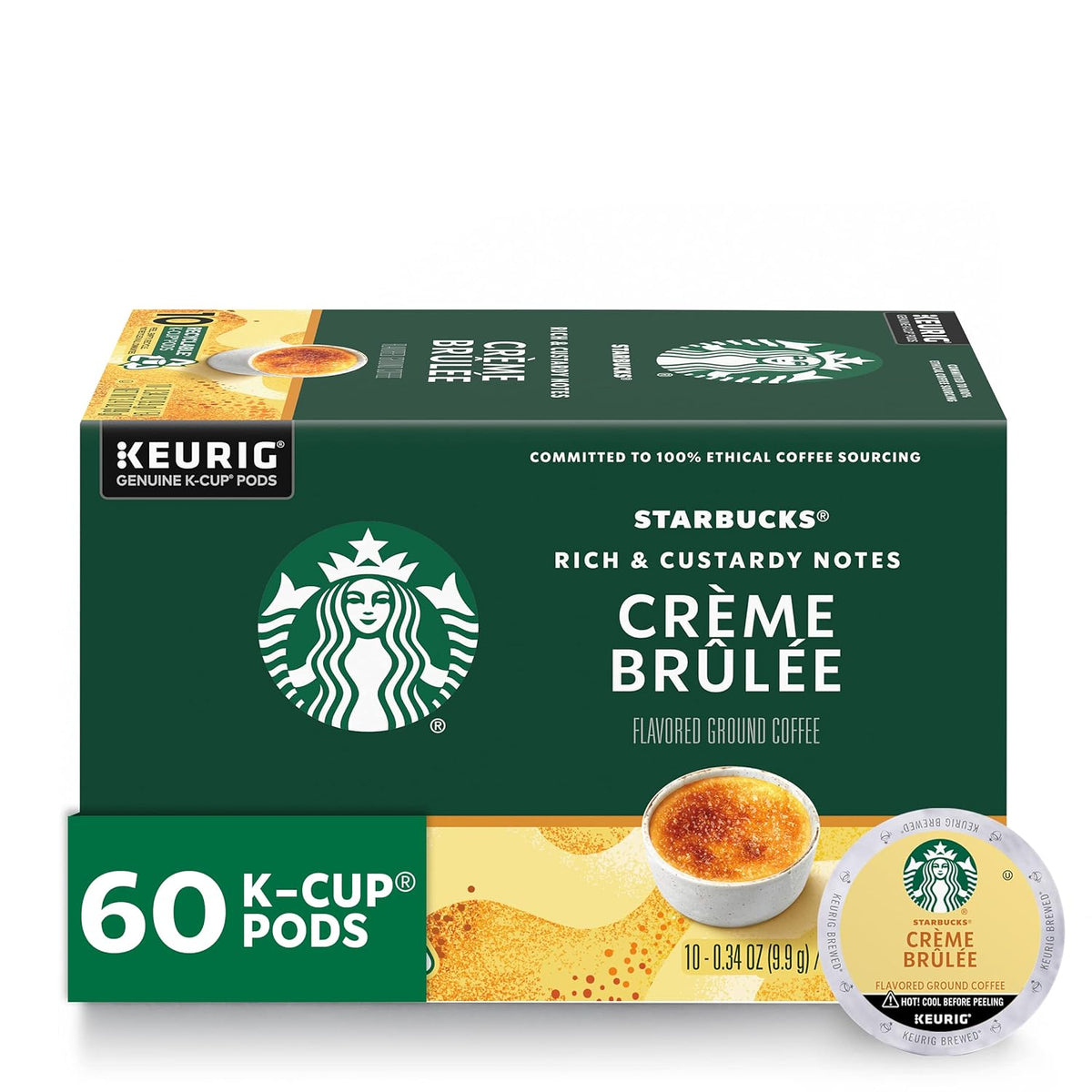 Starbucks Caramel Flavored K-Cup Coffee Pods in a box of 40, 100% Arabica coffee compatible with Keurig machines