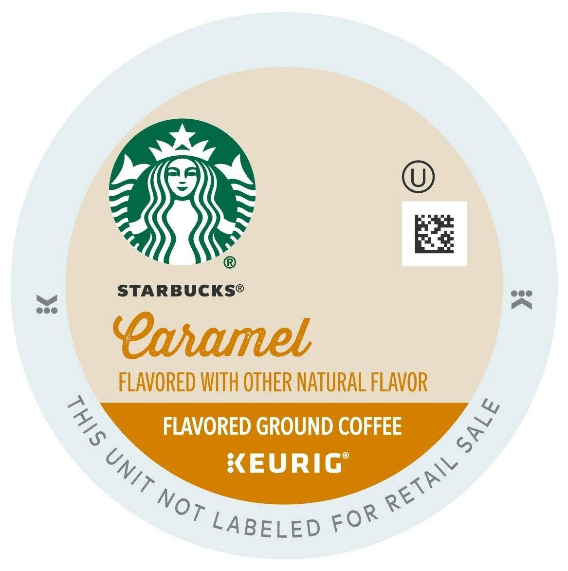 Box of 40 Starbucks Caramel Flavored K-Cup Coffee Pods with 100% Arabica coffee in a single package.