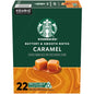 Starbucks Caramel Flavored K-Cup Coffee Pods in a box of 40, made with 100% Arabica beans, for Keurig brewing.