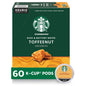 Starbucks Cinnamon Dolce K-Cup coffee pods for Keurig, flavored hot or iced coffee, 22-pack, with caramel and cinnamon flavoring.