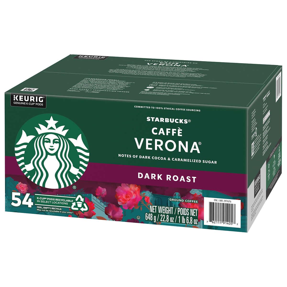 Starbucks K-Cup coffee pods, dark roast espresso blend, 75-pack for Keurig machines, 100% Arabica coffee, black and green packaging