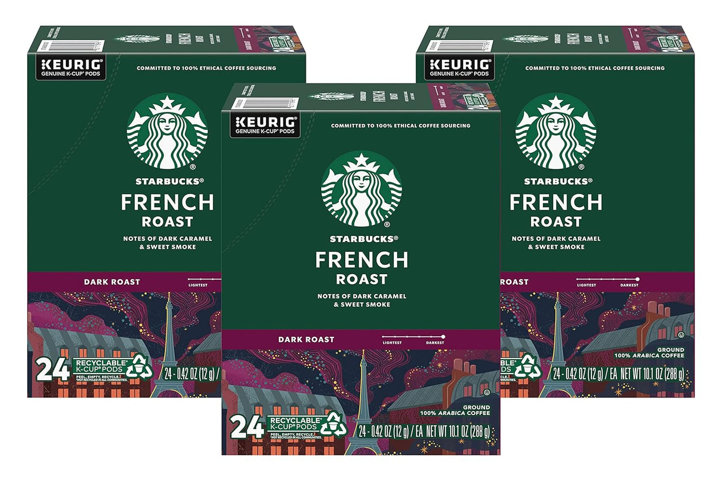 Starbucks K-Cup coffee pods, dark roast espresso blend, 75-pack for Keurig coffee makers, 100% Arabica beans, in box