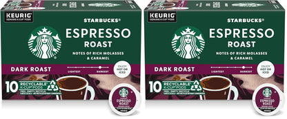 Starbucks K-Cup coffee pods, dark roast espresso, 100% Arabica for Keurig coffee makers, 75 pods in a single box.