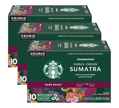 Starbucks Espresso Roast K-Cup coffee pods for Keurig, dark roast, 100% Arabica, 75 pods in a box.
