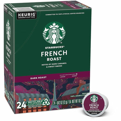 Starbucks K-Cup coffee pods, dark roast espresso for Keurig, 75 pods, 100% Arabica, packaged in a box.