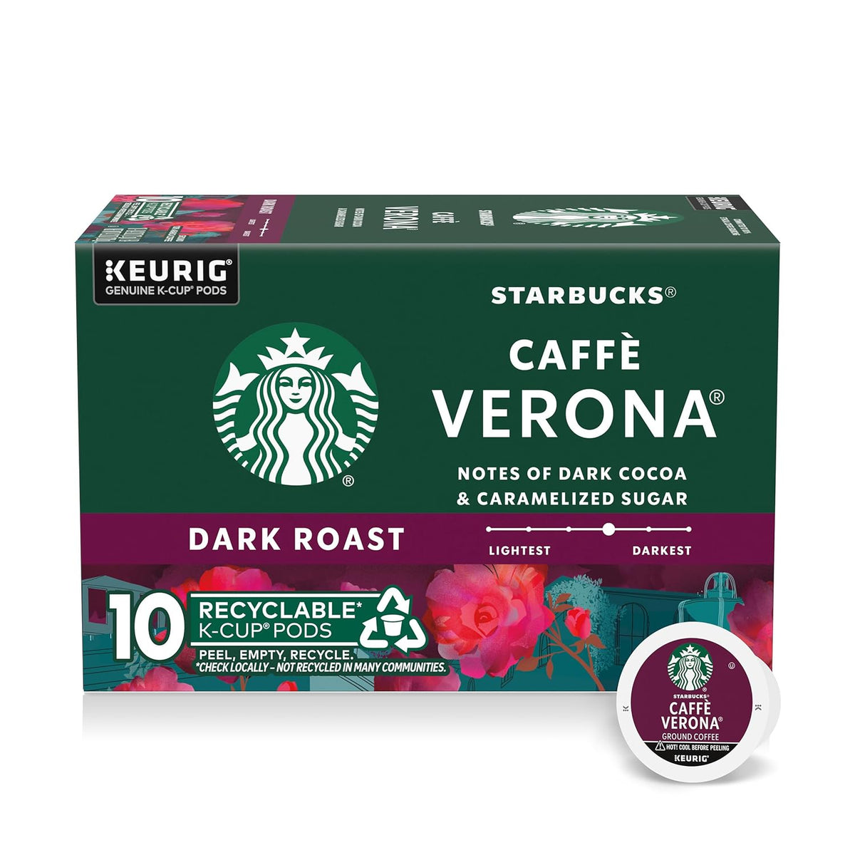Starbucks K-Cup dark roast Sumatra coffee pods for Keurig, 96 pods in 4 boxes, 100% Arabica coffee, compatible with Keurig brewers.