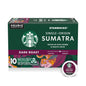 Starbucks K-Cup coffee pods in dark roast Sumatra flavor for Keurig brewers, 6 boxes with 60 100% Arabica coffee pods.