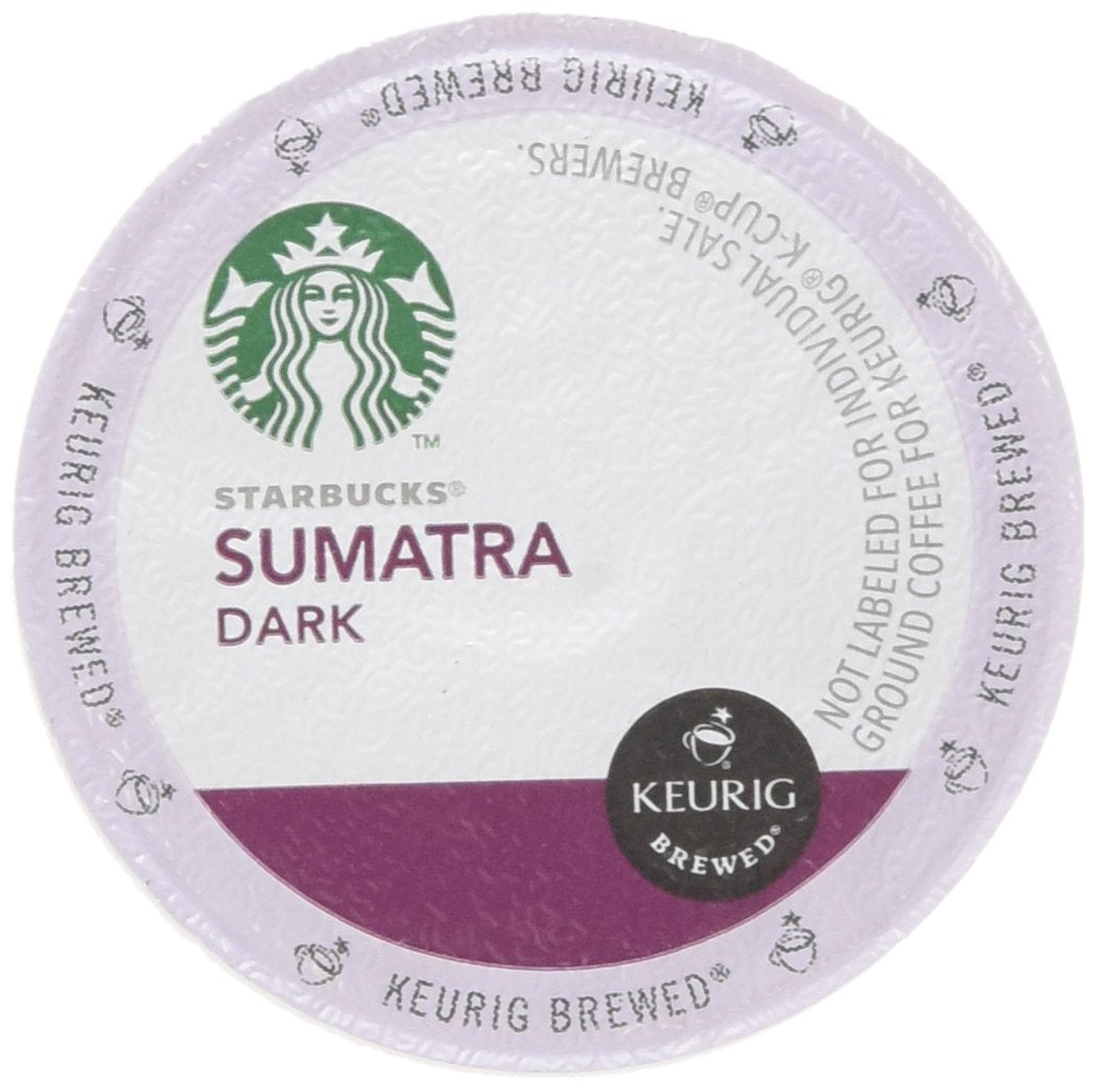 Starbucks K-Cup coffee pods, dark roast Sumatra flavor for Keurig brewers, 100% Arabica, 6 boxes with 60 pods total.