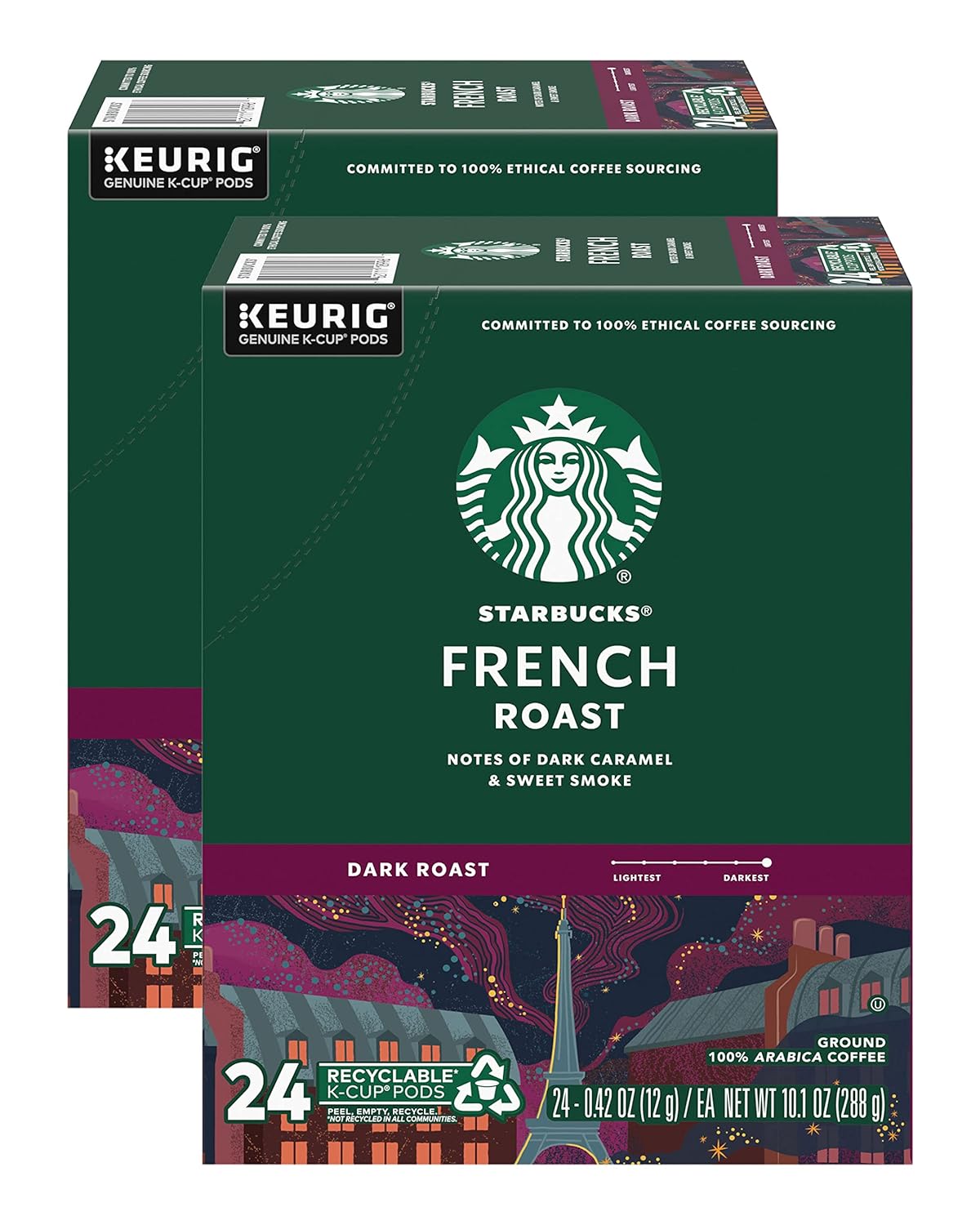 Starbucks Sumatra Dark Roast K-Cup coffee pods for Keurig brewers, 6 boxes with 60 Arabica coffee pods in total
